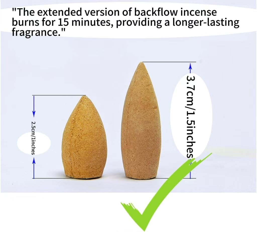 530 Pcs Large Backflow Incense Cones 7 Mixed Natural Scents