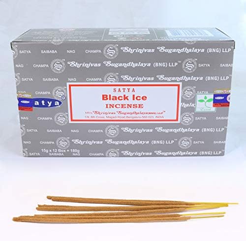 Satya Nag Champa Incense Sticks 12 Count Black Ice