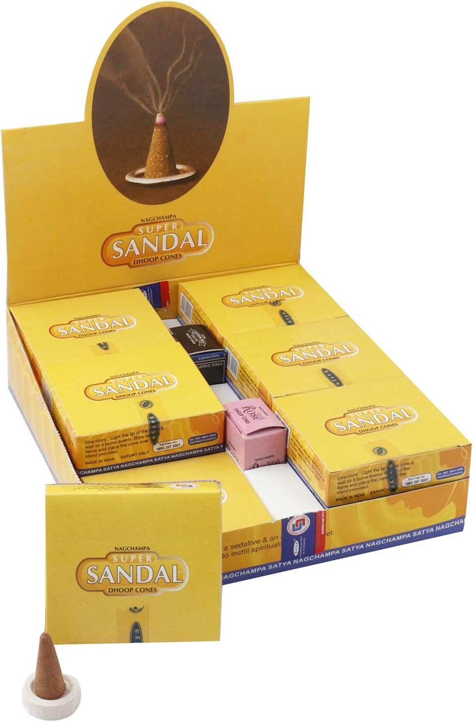 Satya Sandal Dhoop Cones 12 Packs