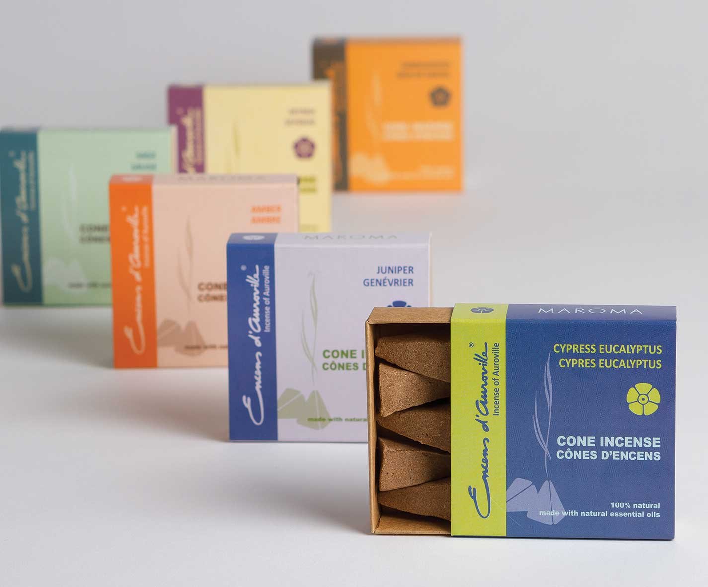 Maroma Eda Cone Incense Amber Gold 10 Count