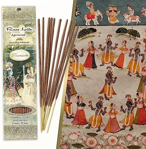 Prabhujis Gifts Rasa Lila Incense Sticks - Agarwood 3 Packs of 10