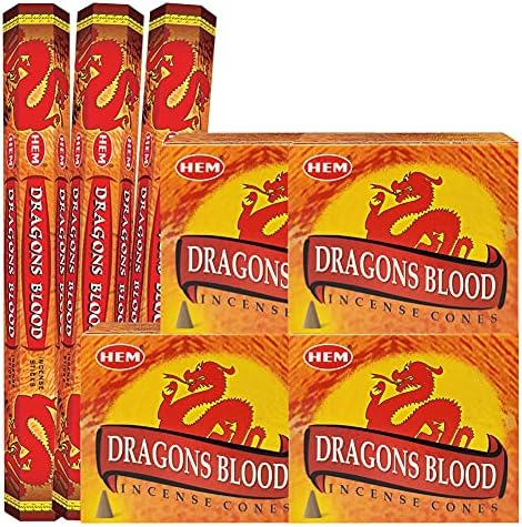 Dragons Blood Incense Sticks and Cone Incense Holder Bundle