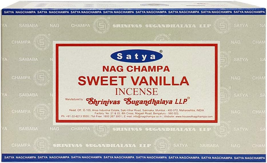 Trumiri Satya Sweet Vanilla Incense Sticks and Holder Bundle