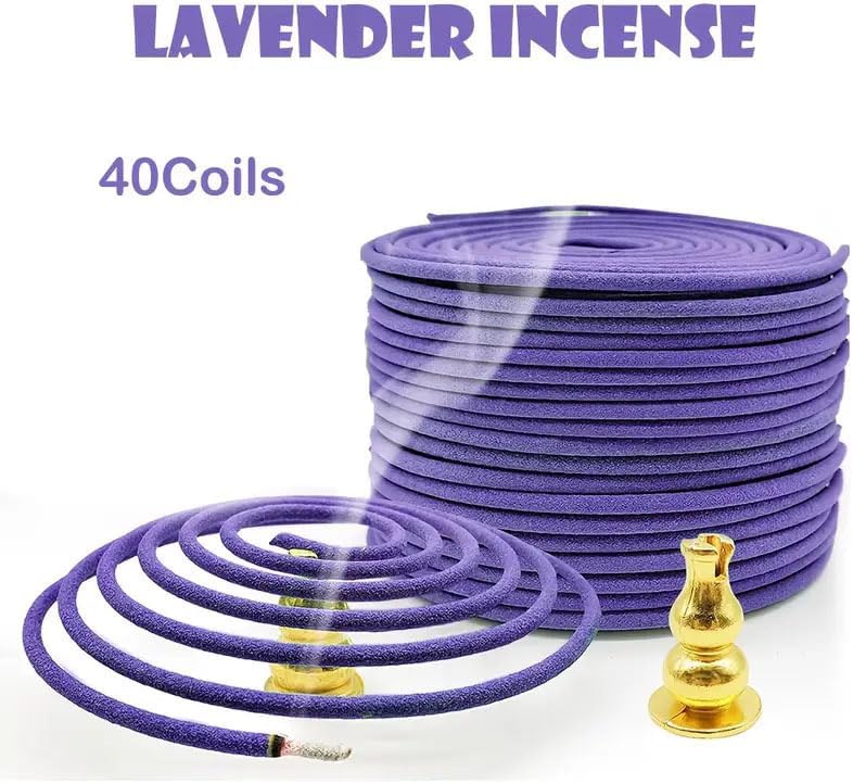 Lavender Scented Incense Coils 40 Pack for Indoor Outdoor Use