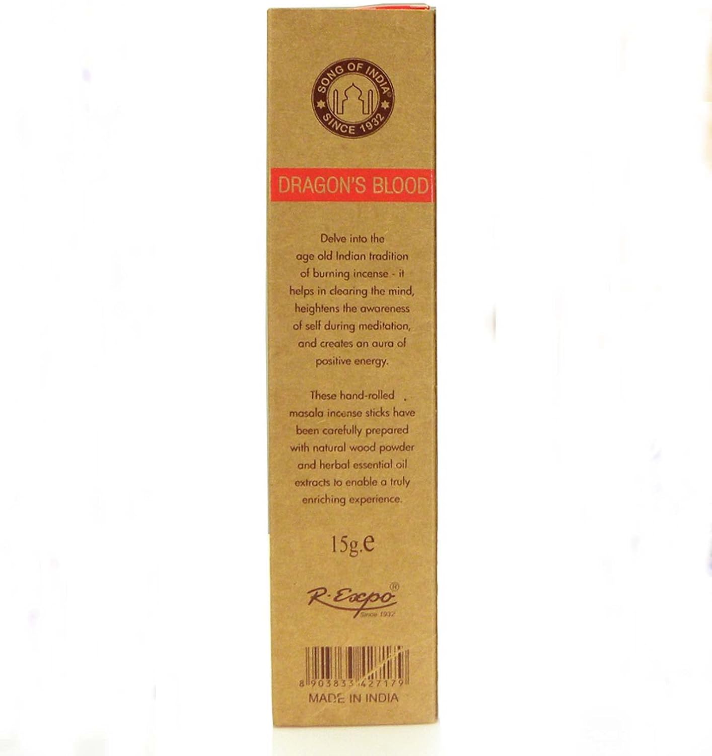 Song of India Organic Dragons Blood Masala Incense Sticks 15g Box