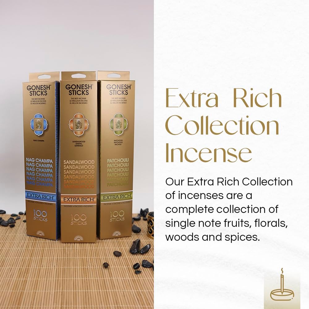 Gonesh Extra Rich Scented Incense Sticks 100 Pack