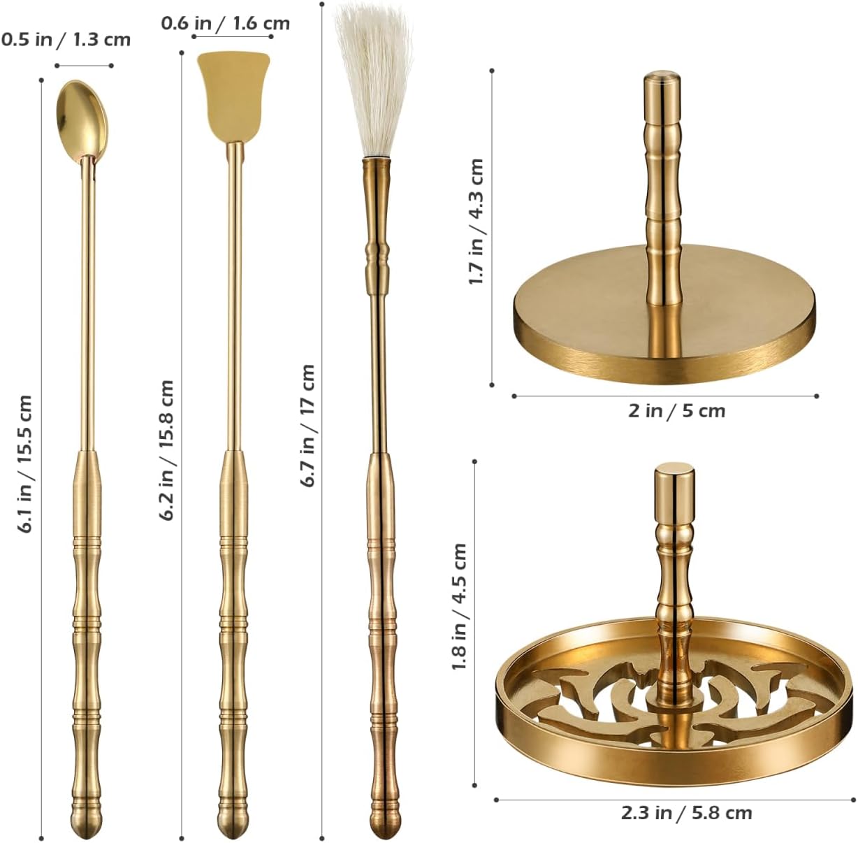 DOITOOL 5 Pcs Brass Incense Kit for Aromatherapy