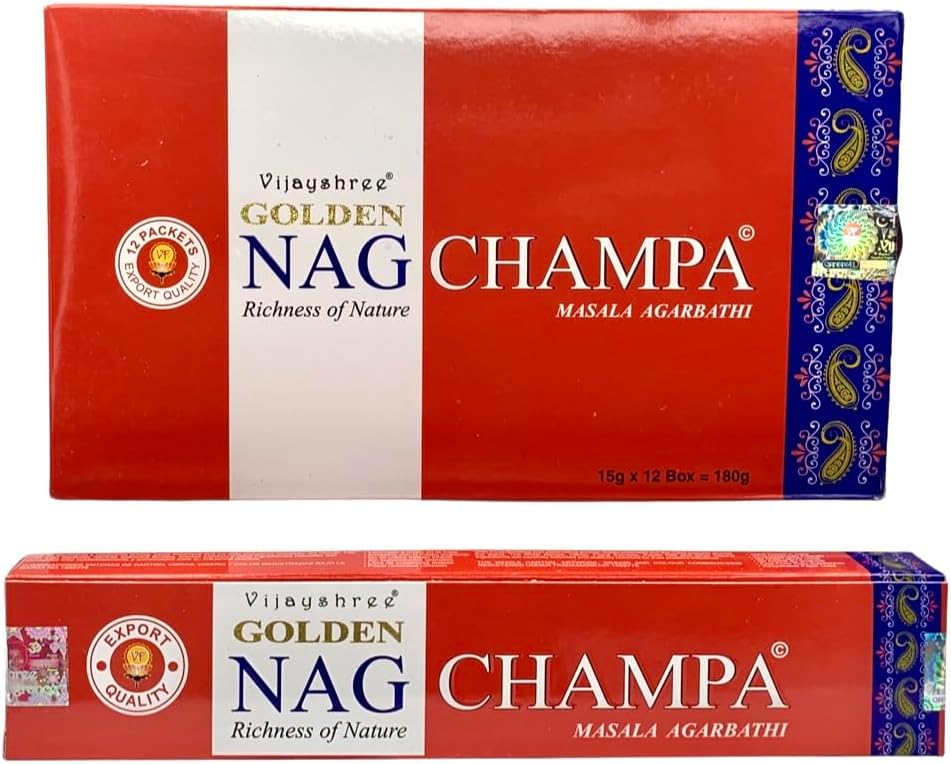Vijayshree Agarbathi Golden NAG Champa Incense Sticks 15G X 12 1