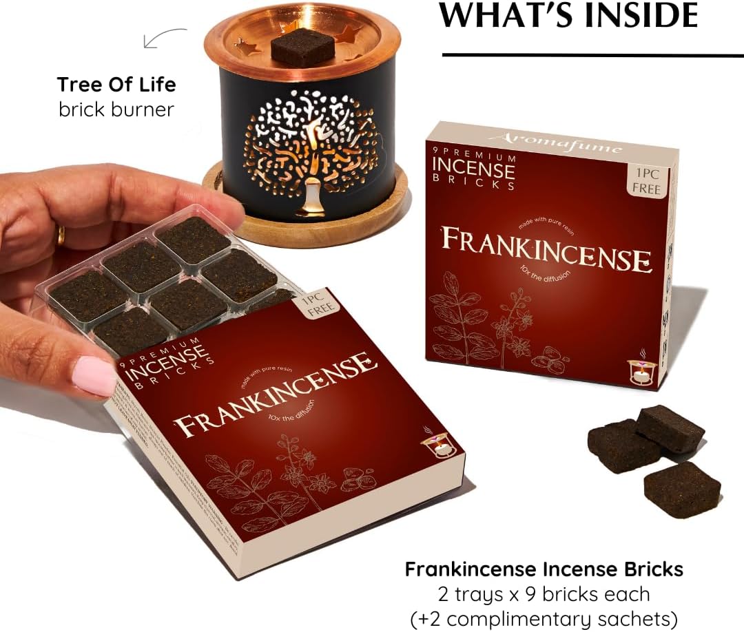 Aromafume Frankincense Incense Bricks Tree of Life Burner