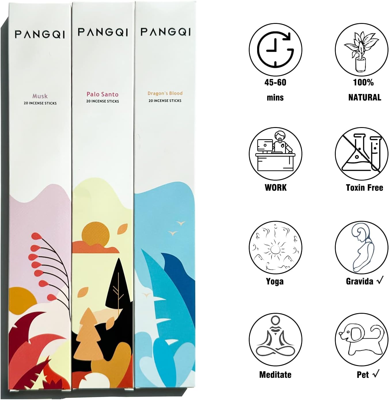 PANGQI India Handmade Incense Sticks Set of 120