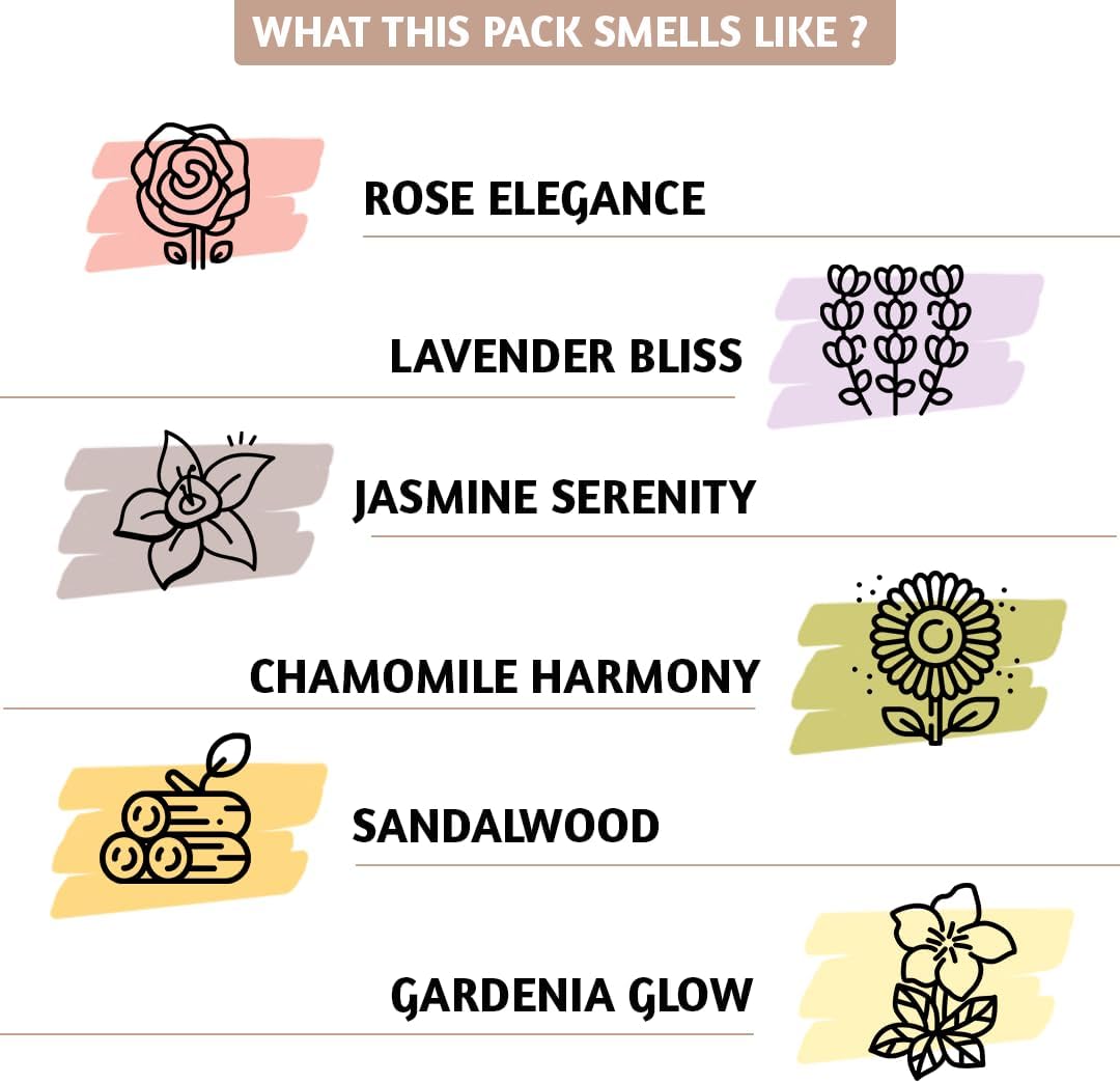 Folkculture Incense Sticks with Holder Set of 6 - Fall Scents