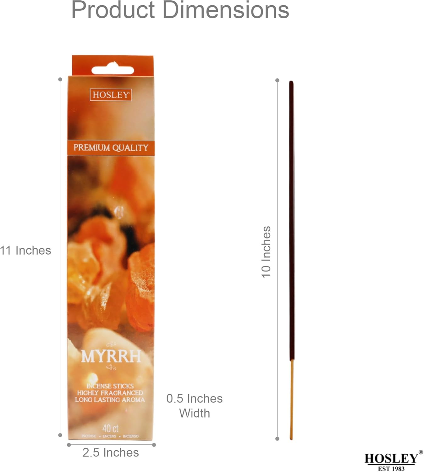 Hosley Myrrh Incense Sticks 240 Count Set