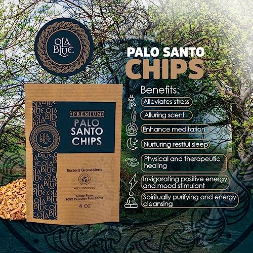 OLA BLUE Palo Santo Chips 4oz Natural Sustainable from Peru