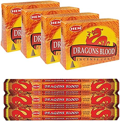 Dragons Blood Incense Sticks and Cone Incense Holder Bundle