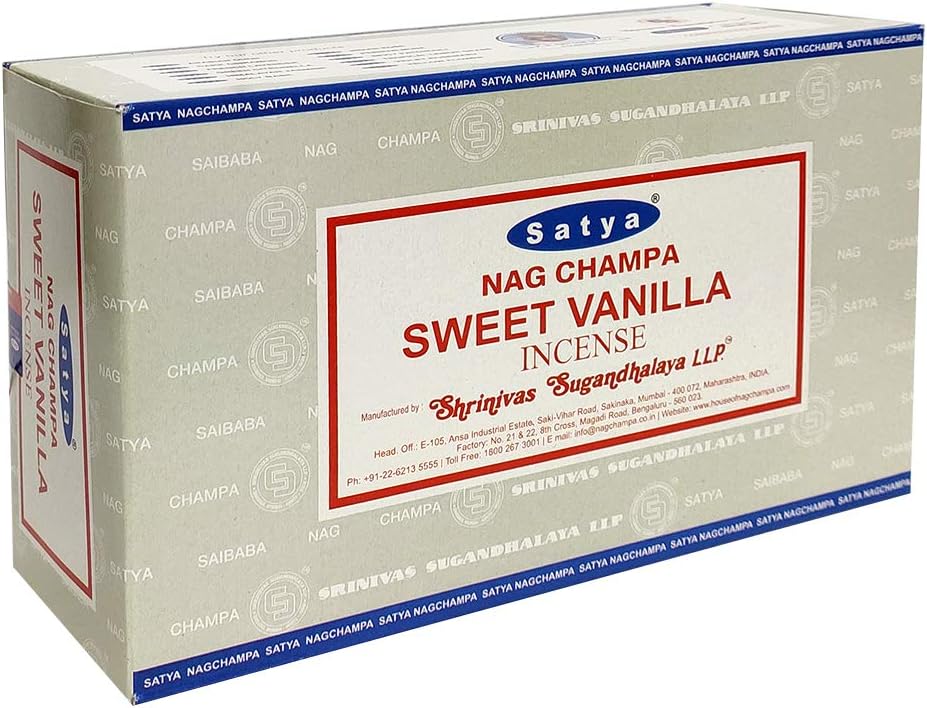 Trumiri Satya Sweet Vanilla Incense Sticks and Holder Bundle