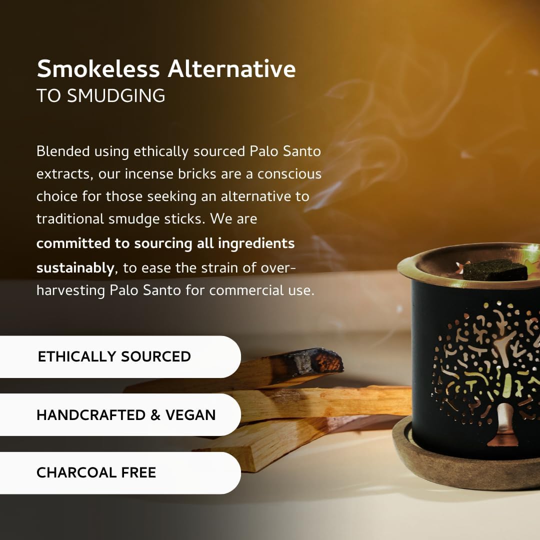 Palo Santo Sandalwood Smokeless Incense Bricks for Home Aromatherapy and Spiritual Use