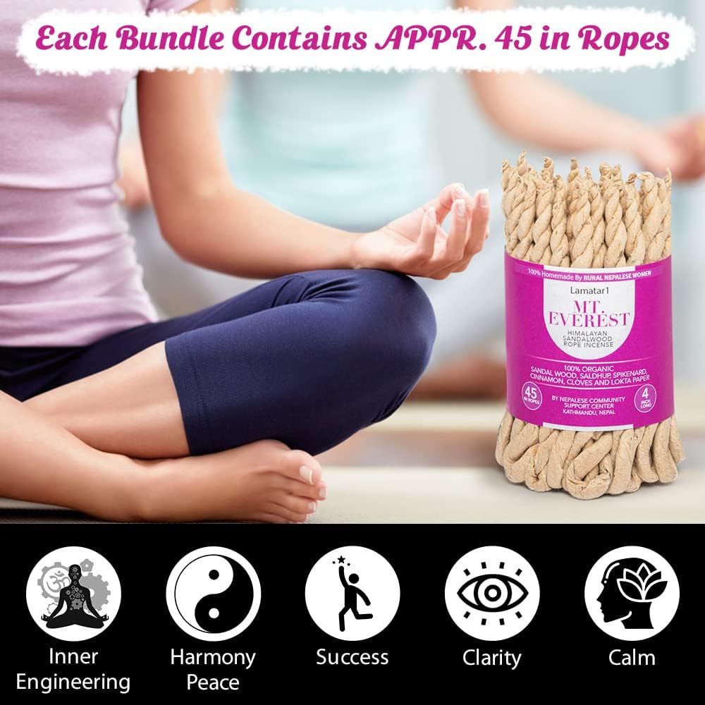 Handmade Himalayan Sandalwood Organic Tibetan Rope Incense from Nepal
