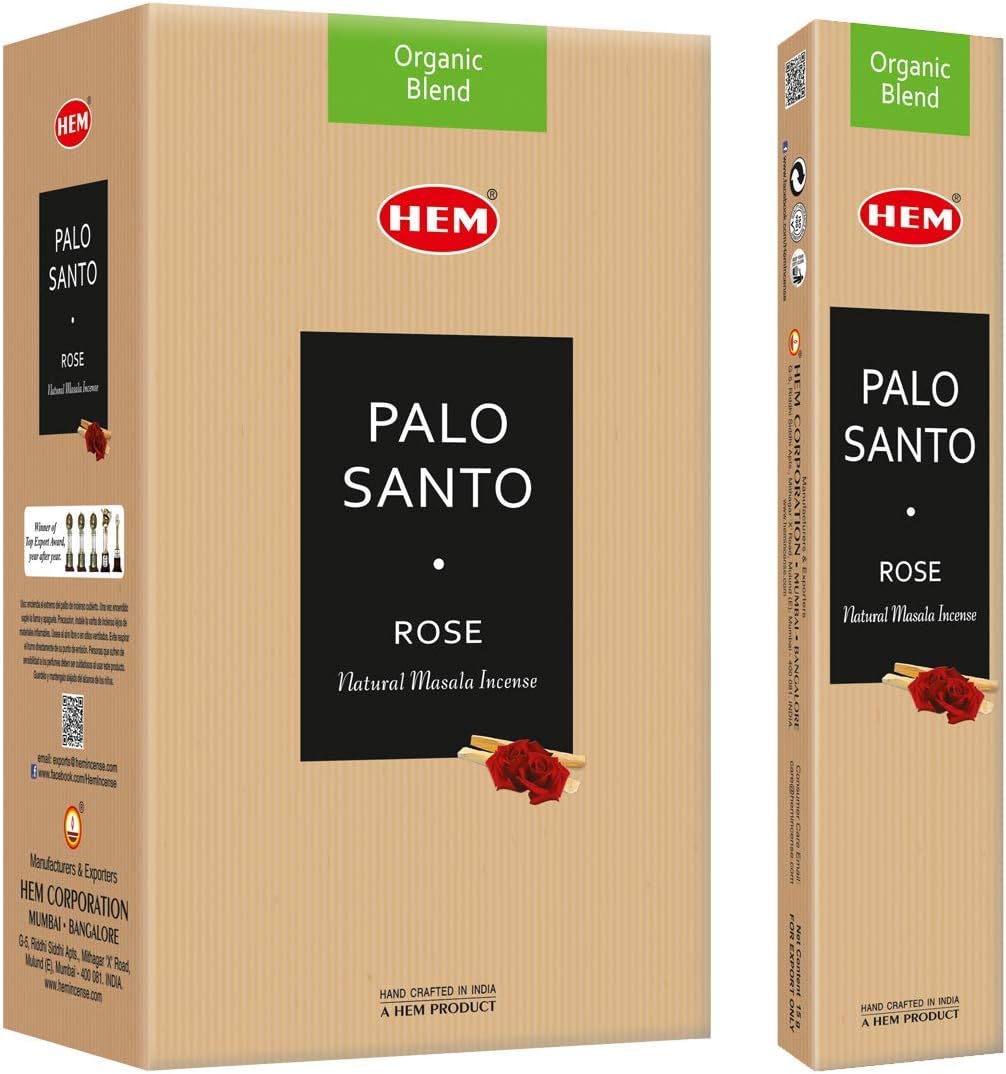 HEM Palo Santo Rose Natural Incense Sticks - 12 Packs