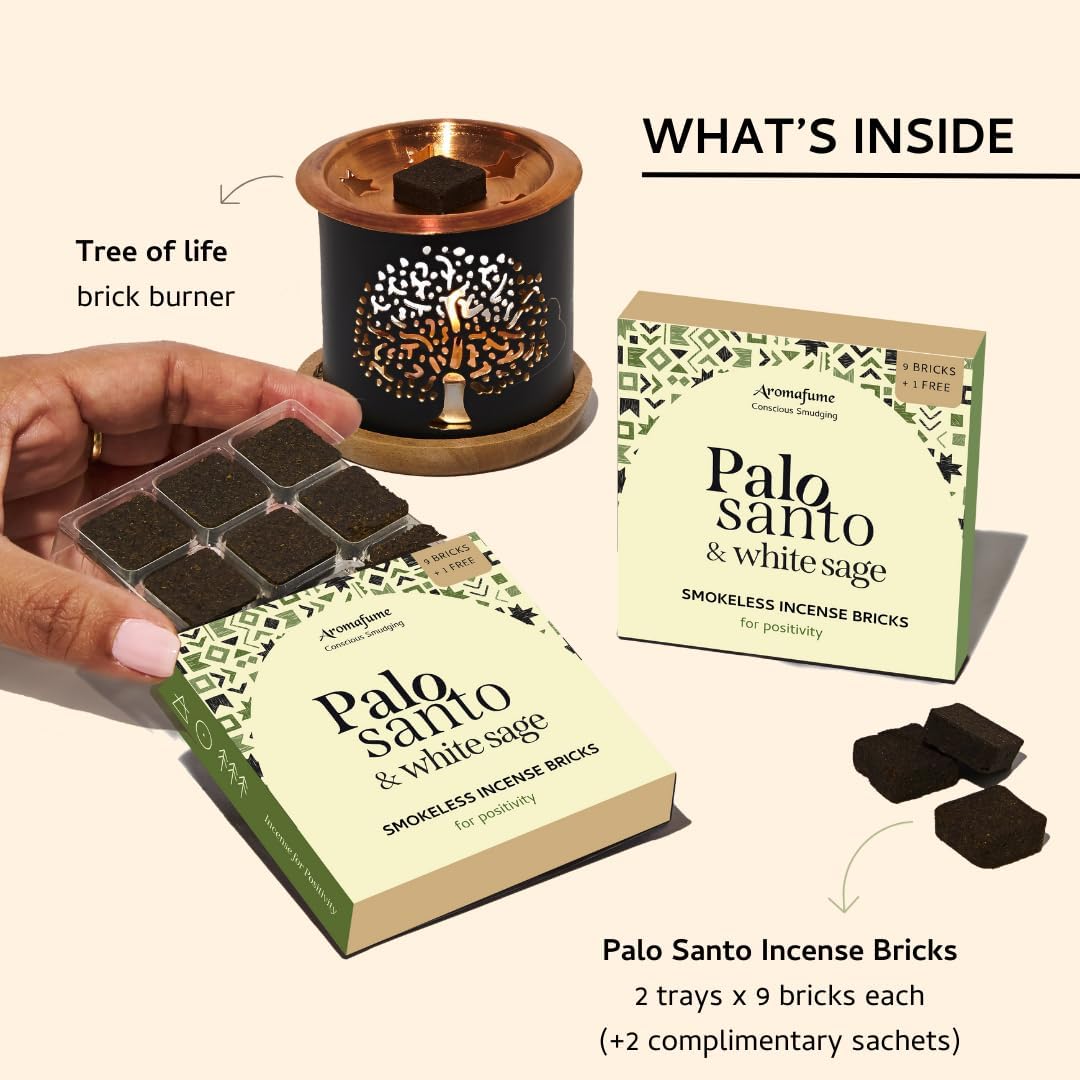 Palo Santo and White Sage Smokeless Incense Bricks Set