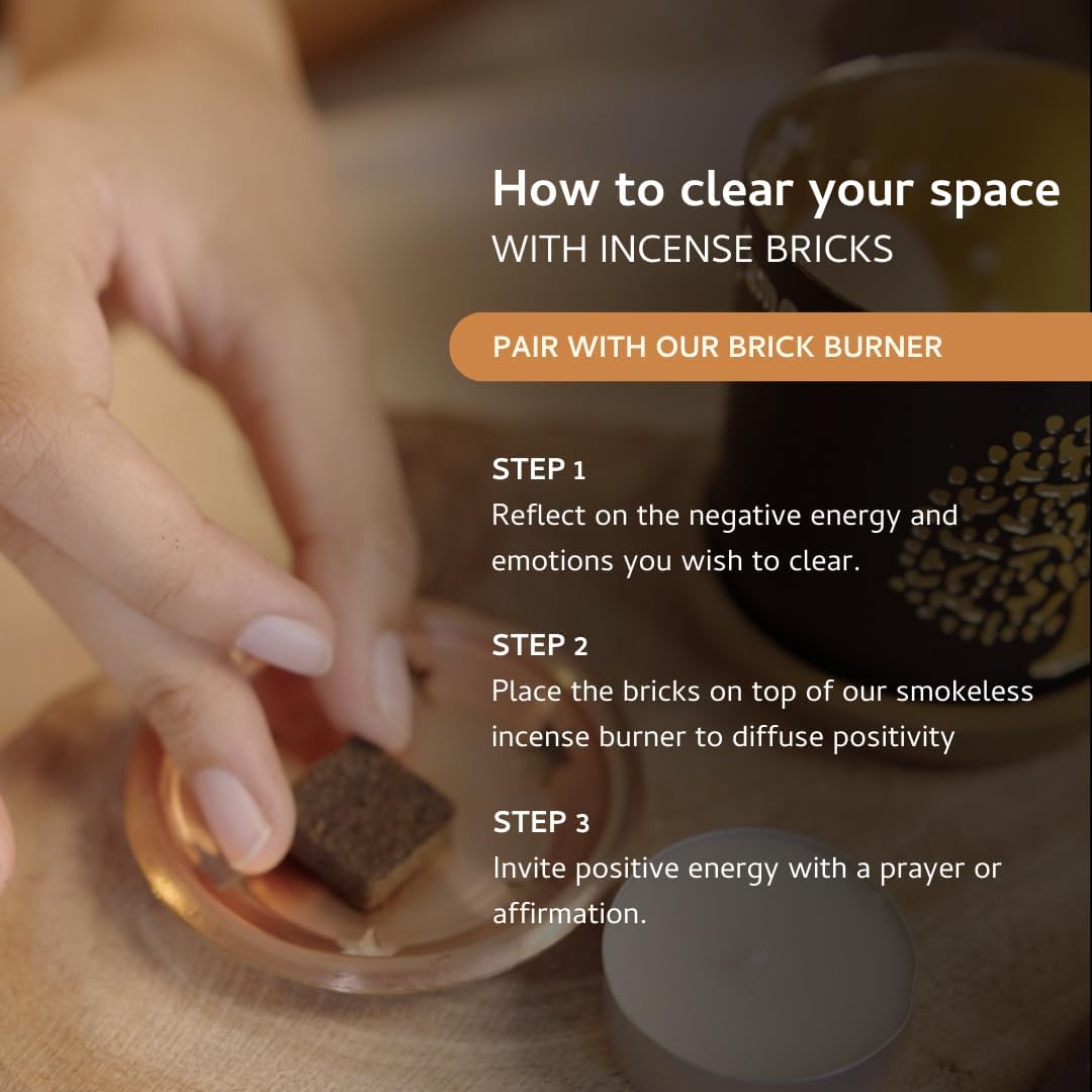Palo Santo Cinnamon Smokeless Incense Bricks with Rainbow Burner