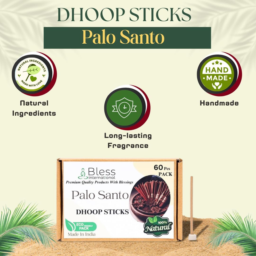 Bless International Palo Santo Incense Sticks 60 Count 45 Inches Natural Organic