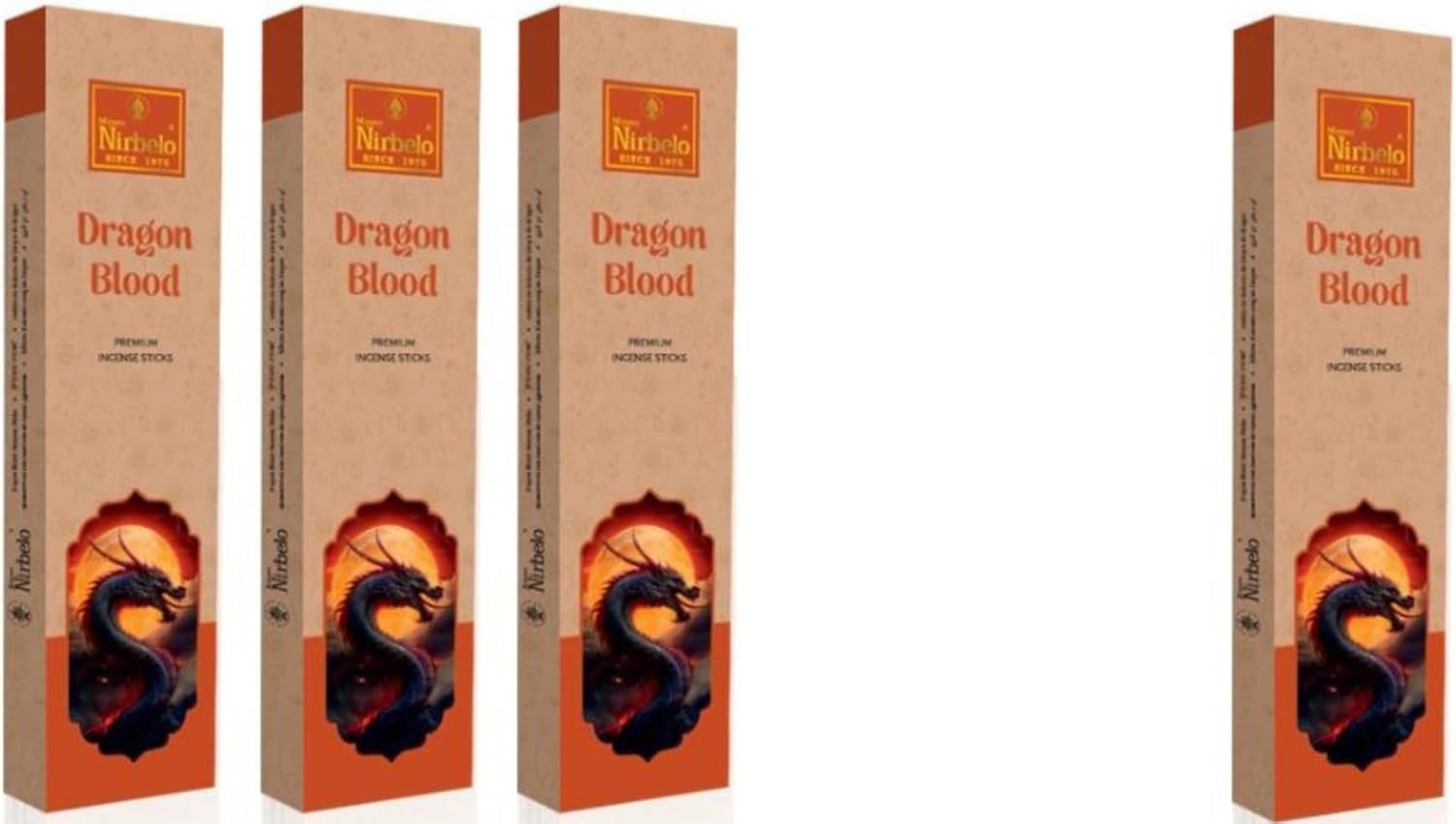NIRBELO Hand Rolled Masala Incense Sticks Dragon Blood Pack of 3