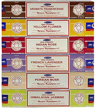 Satya Nag Champa Fragrance Set - Pack of 6 with Holder