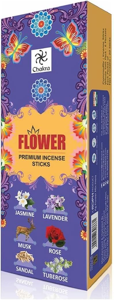 Chakra Premium Natural Incense Sticks - 6 Blossomy Scents