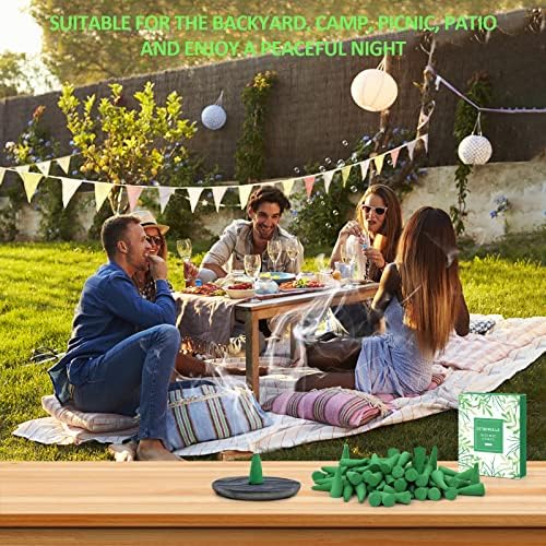 Citronella Incense Cones 120 Pack with Holder