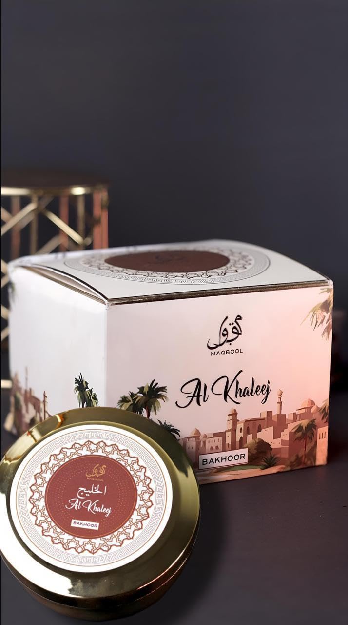 Maqbool Al Khaleej Bakhoor Incense 50g Luxury Jar