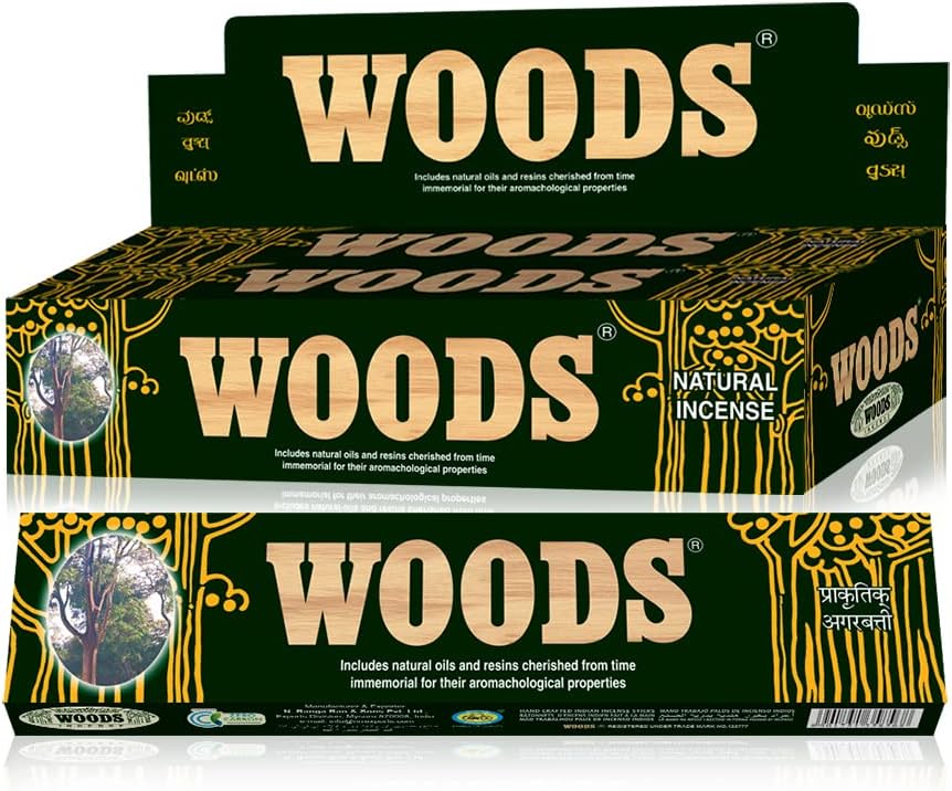 Woods Natural Incense Sticks 9 Inch 15 Sticks Pack 90 Sticks Box