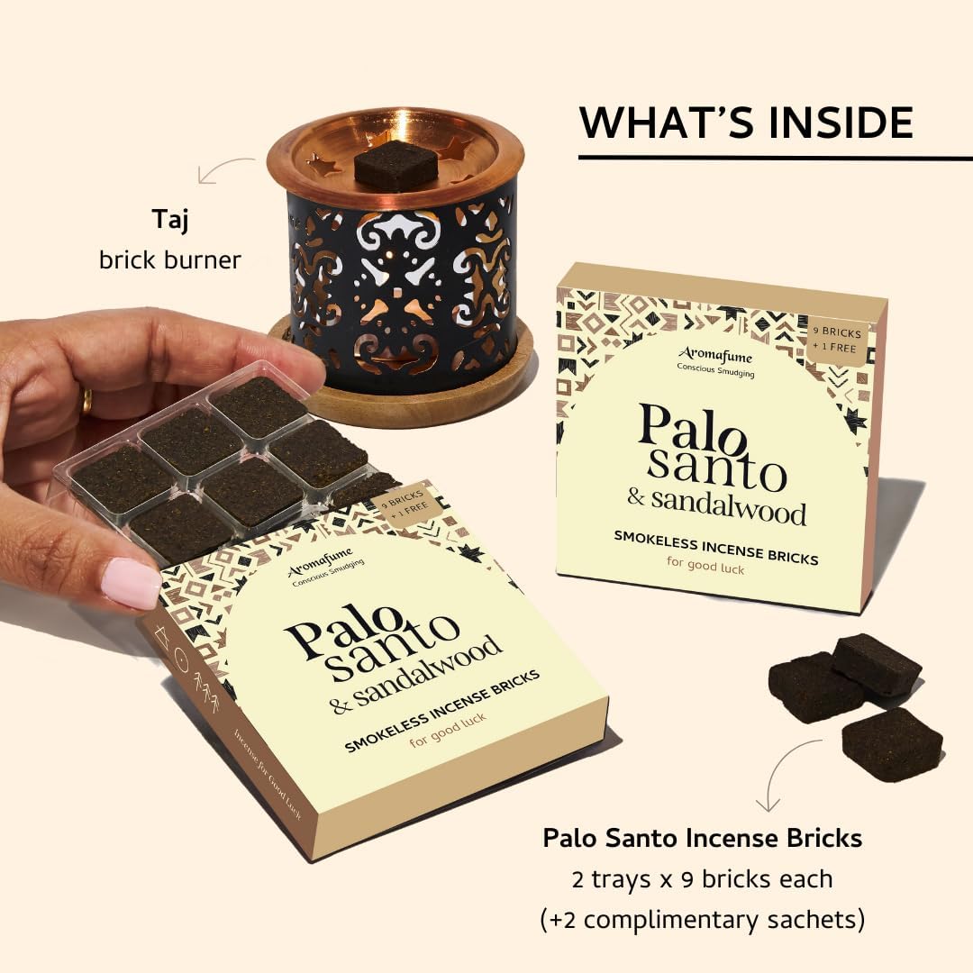 Palo Santo Sandalwood Smokeless Incense Bricks for Home Aromatherapy and Spiritual Use