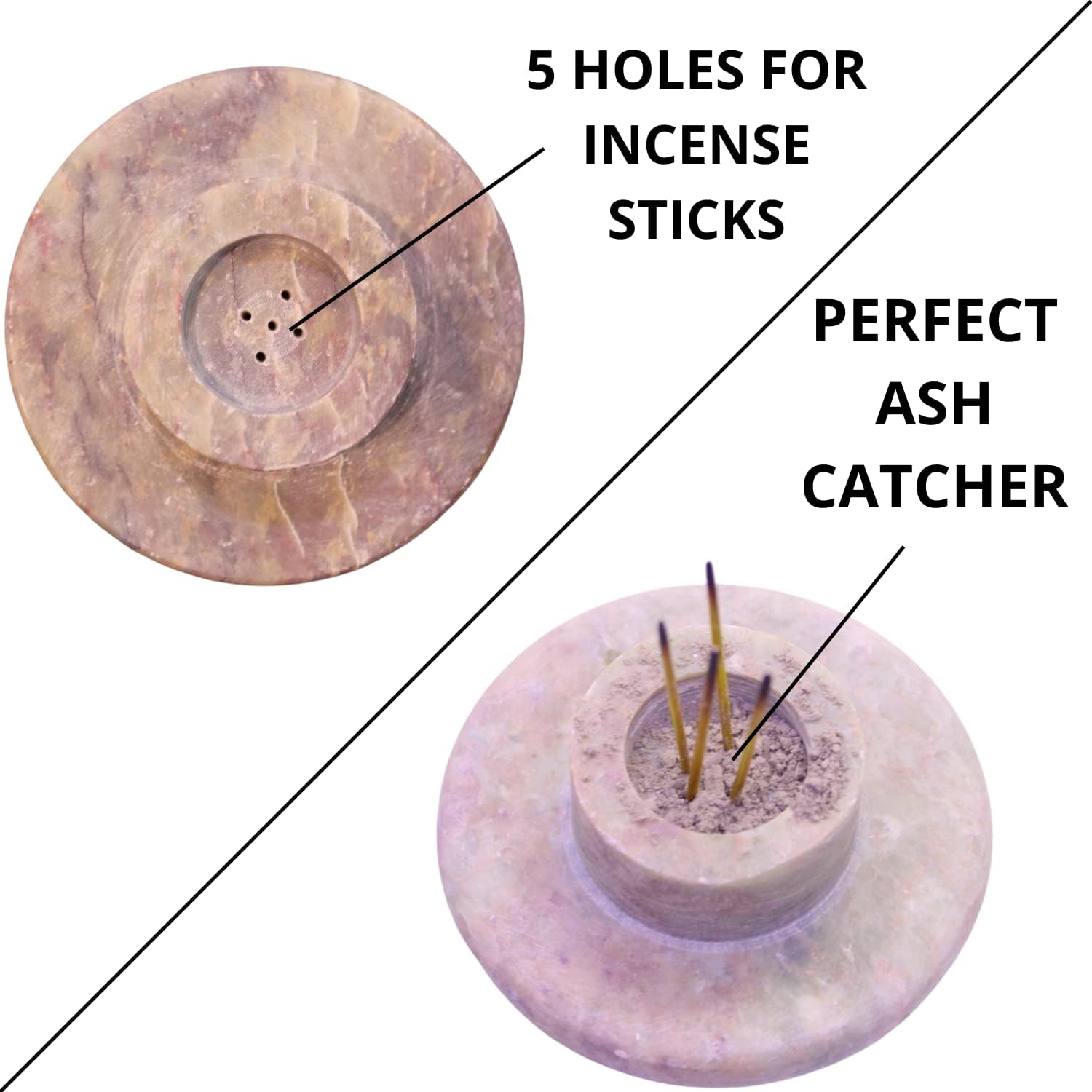 Carry Me Marble Soapstone Incense Stick Holder - Handmade Elephant Decor