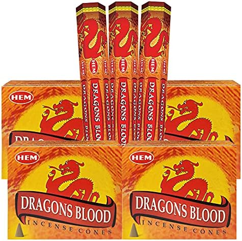 Dragons Blood Incense Sticks and Cone Incense Holder Bundle