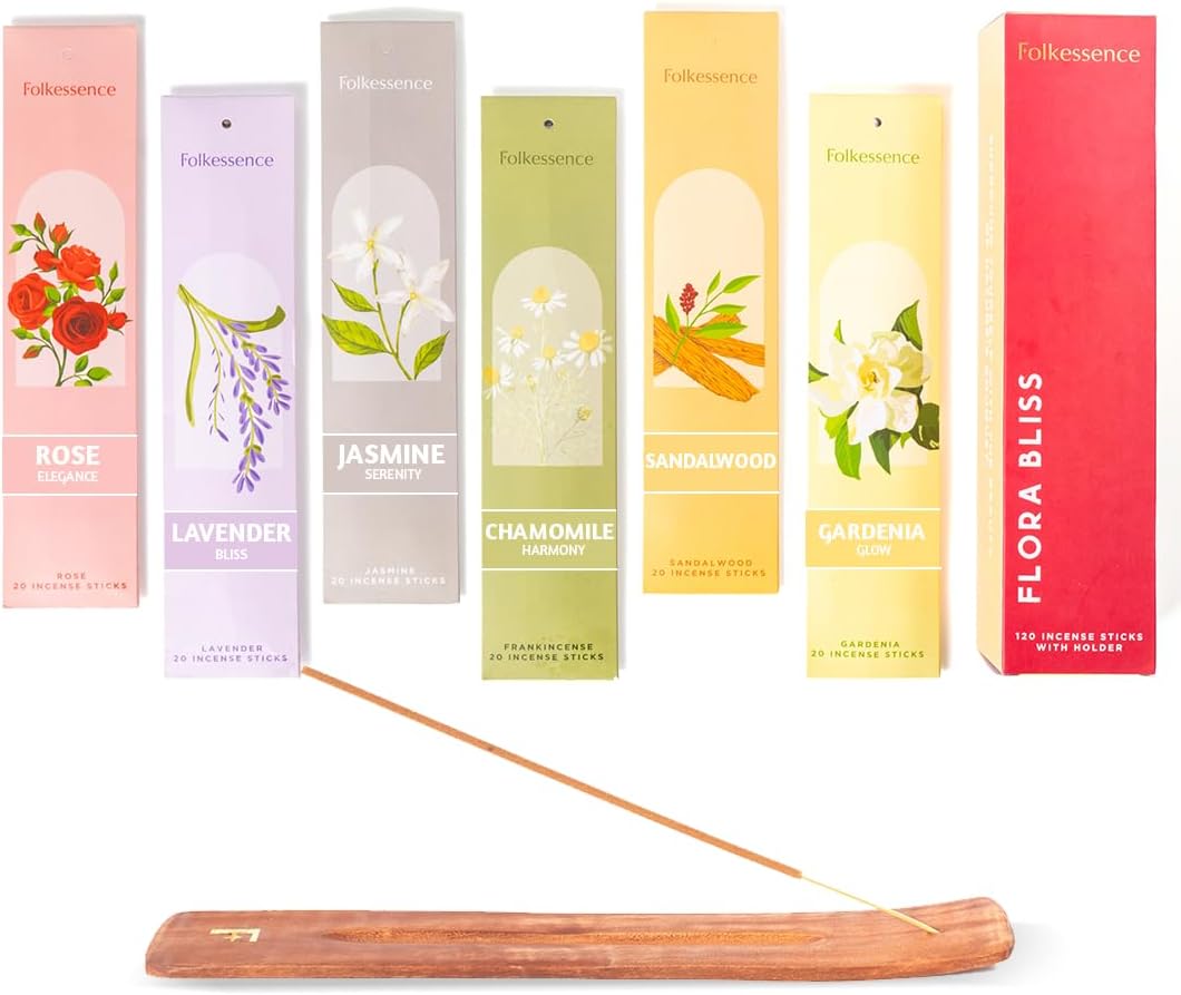 Folkculture Incense Sticks with Holder Set of 6 - Fall Scents