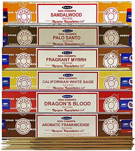 Satya Incense Sticks Variety Pack 10 with Holder