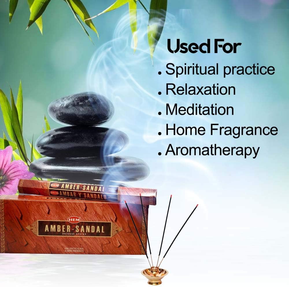 HEM Amber Sandal Incense Sticks 100 Pack