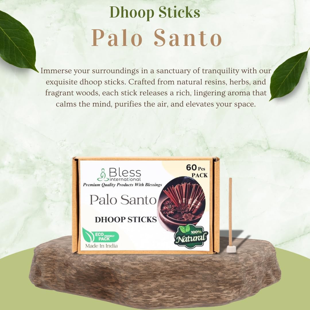 Bless International Palo Santo Incense Sticks 60 Count 45 Inches Natural Organic