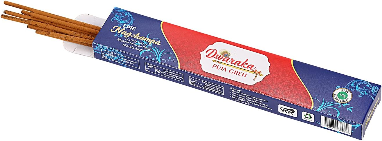 Dwaraka Nag Champa Incense Sticks 100 Count Natural