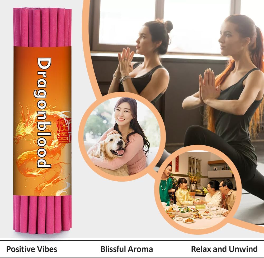 RELCHANE Thick Incense Sticks 120 Min Burning Time with Holder 40pcs