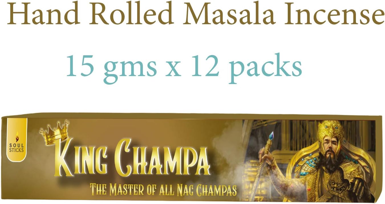 Soul Sticks Hand-Rolled Incense Sticks King Champa 180 Gram Box