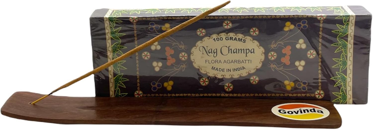 Govinda Incense Stick Holder with Nag Champa Agarbatti