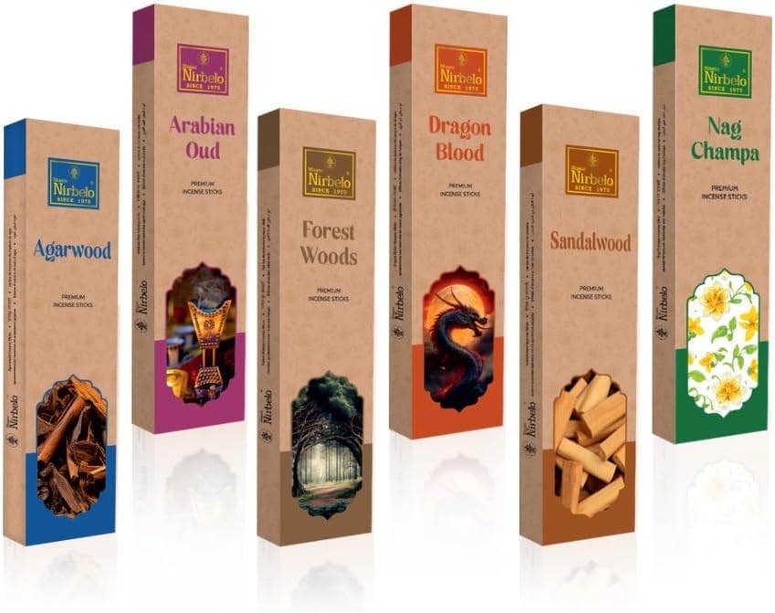 NIRBELO Premium Incense Sticks Set of 6 with Holder