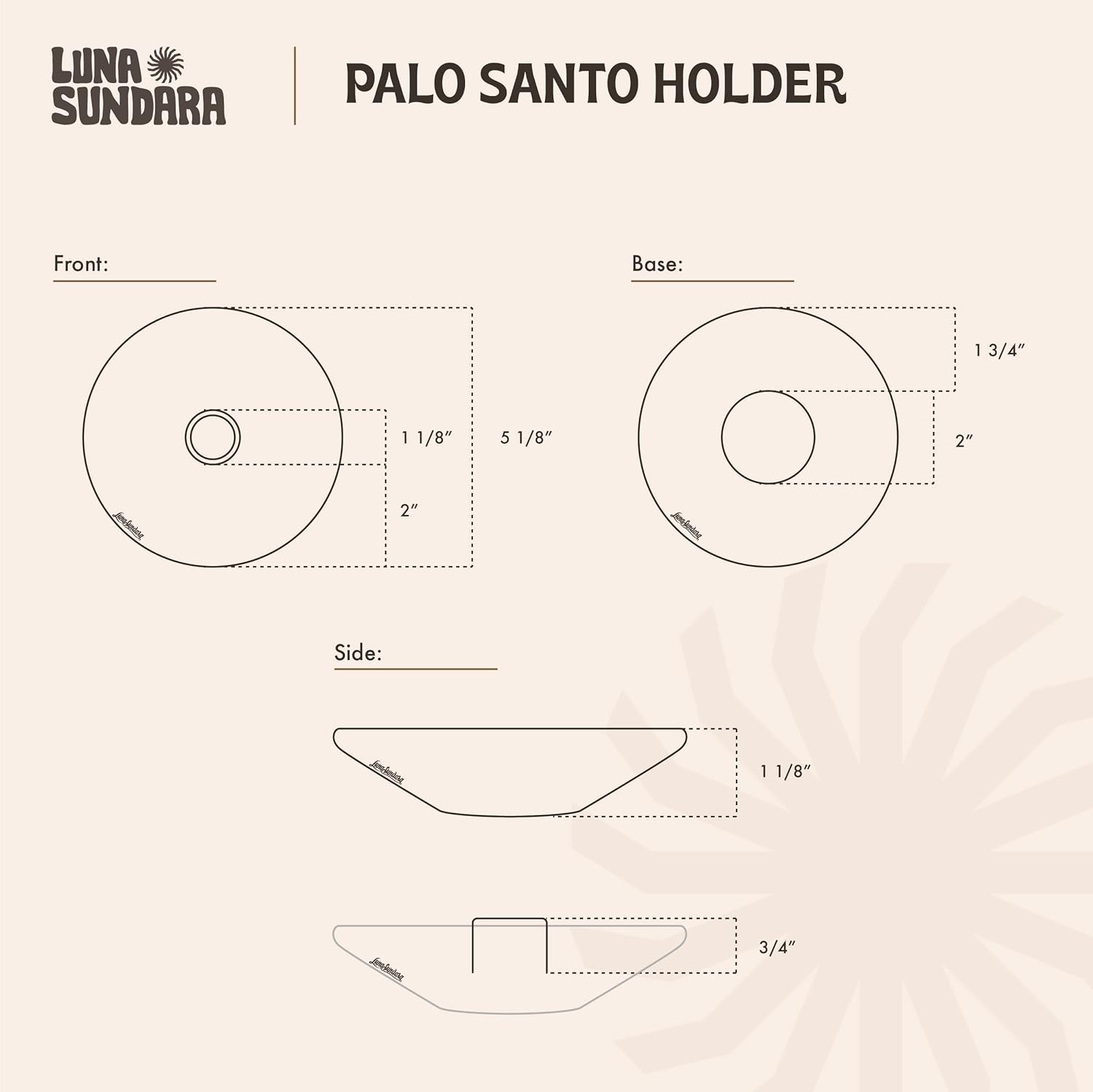 Luna Sundara Apricot Palo Santo Stick Holder
