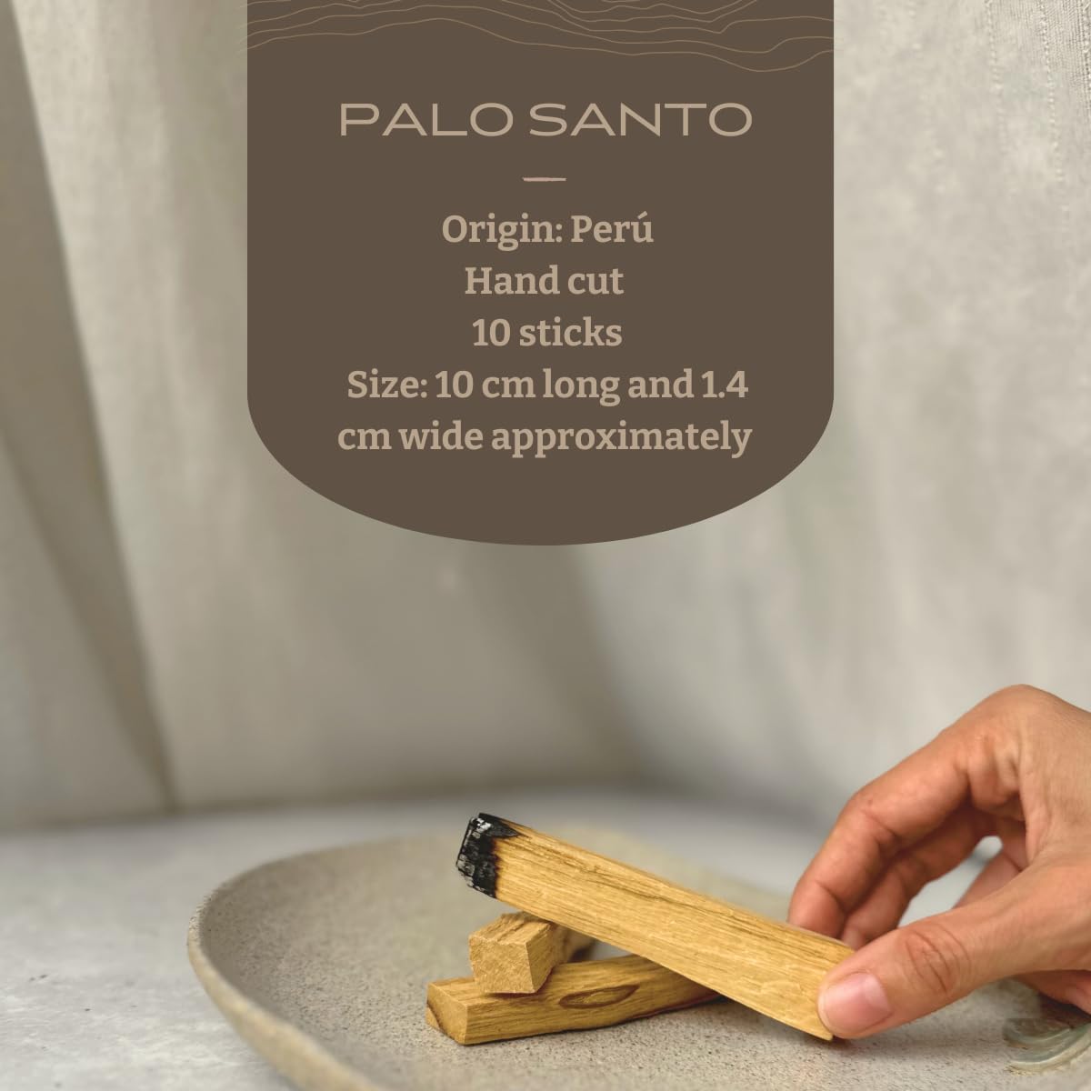 Oxhala Palo Santo Sticks Pack of 10 Handcrafted in Peru