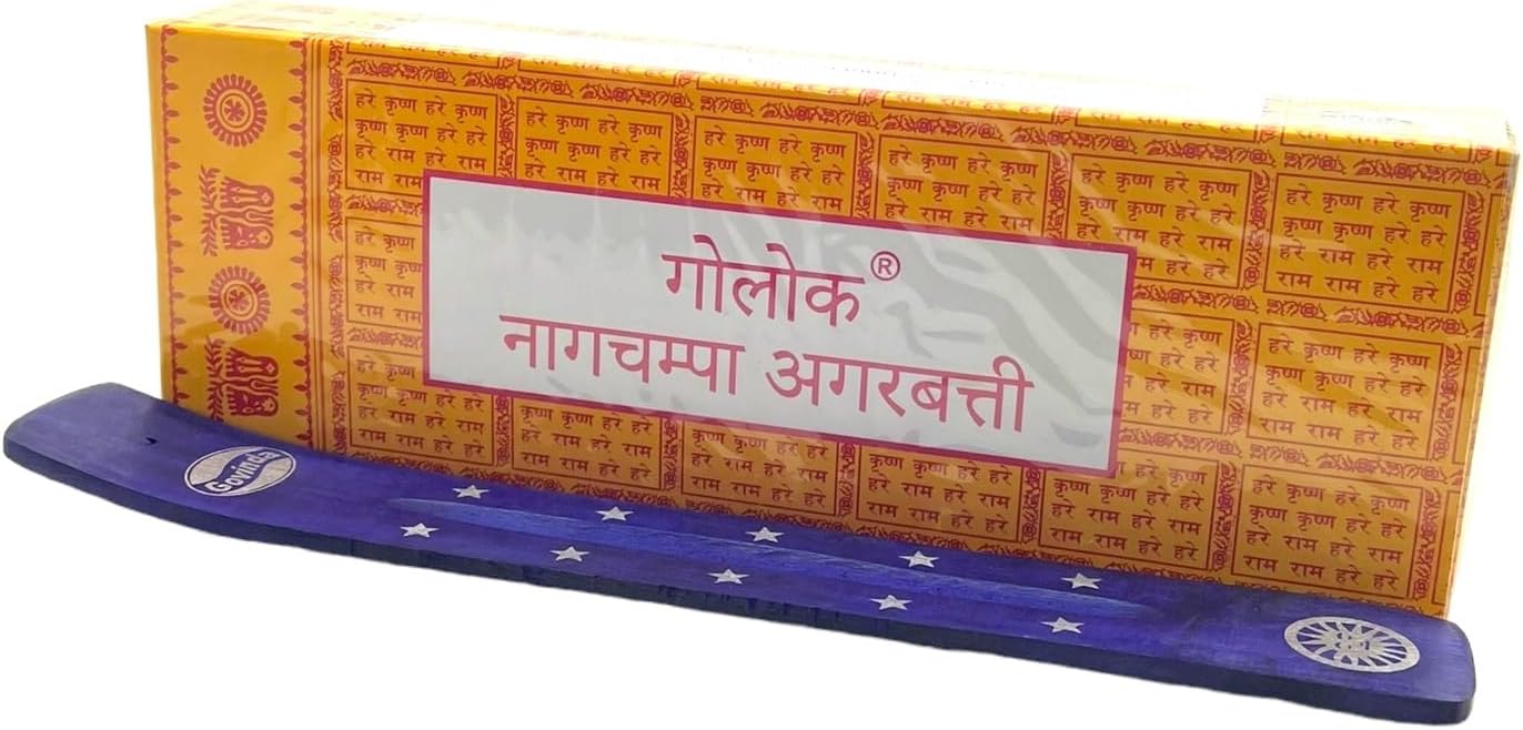 Govinda Incense Stick Holder Bundle with Nag Champa Incense - 250 GM Natural Box