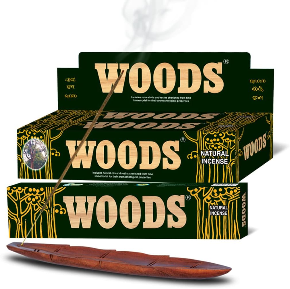 Woods Natural Incense Sticks 9 Inch 15 Sticks Pack 90 Sticks Box