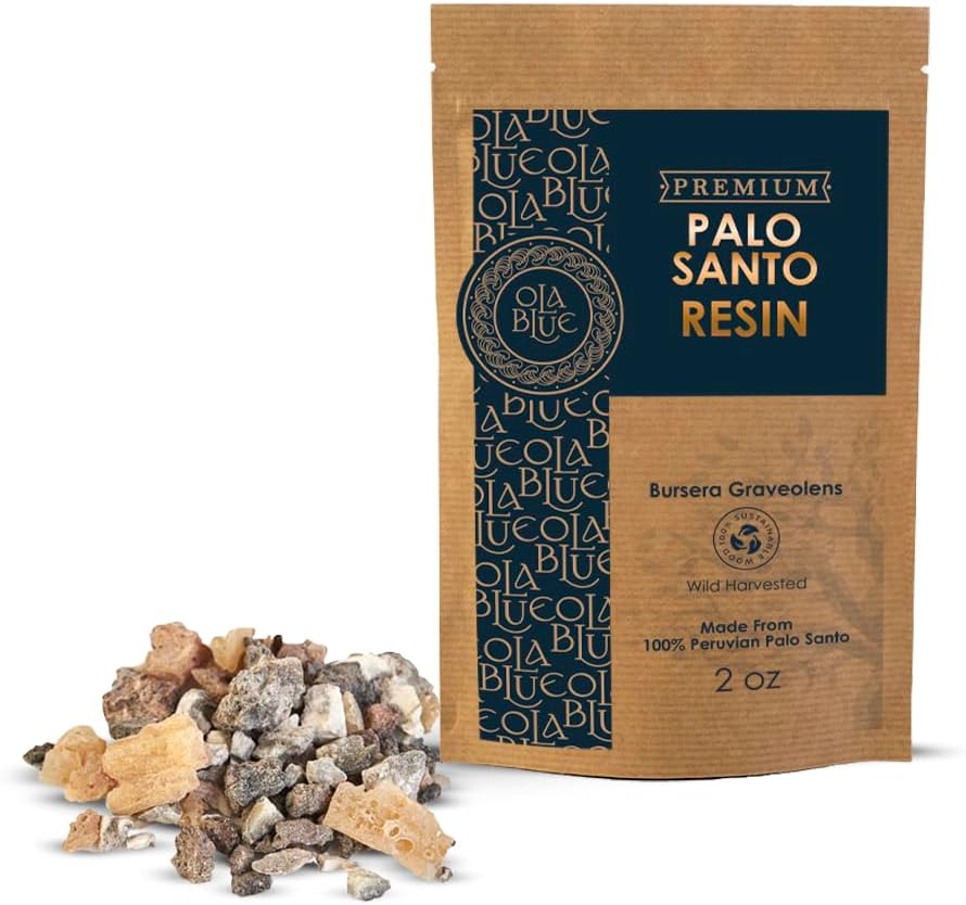 OLA BLUE Palo Santo Resin 2oz Natural Premium Incense