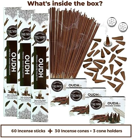 TRUMIRI Oud Incense Sticks Cones Combo Pack