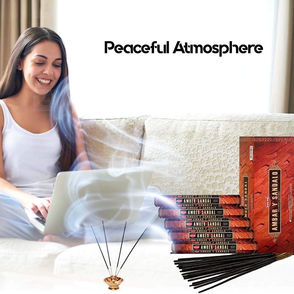HEM Amber Sandal Incense Sticks 100 Pack